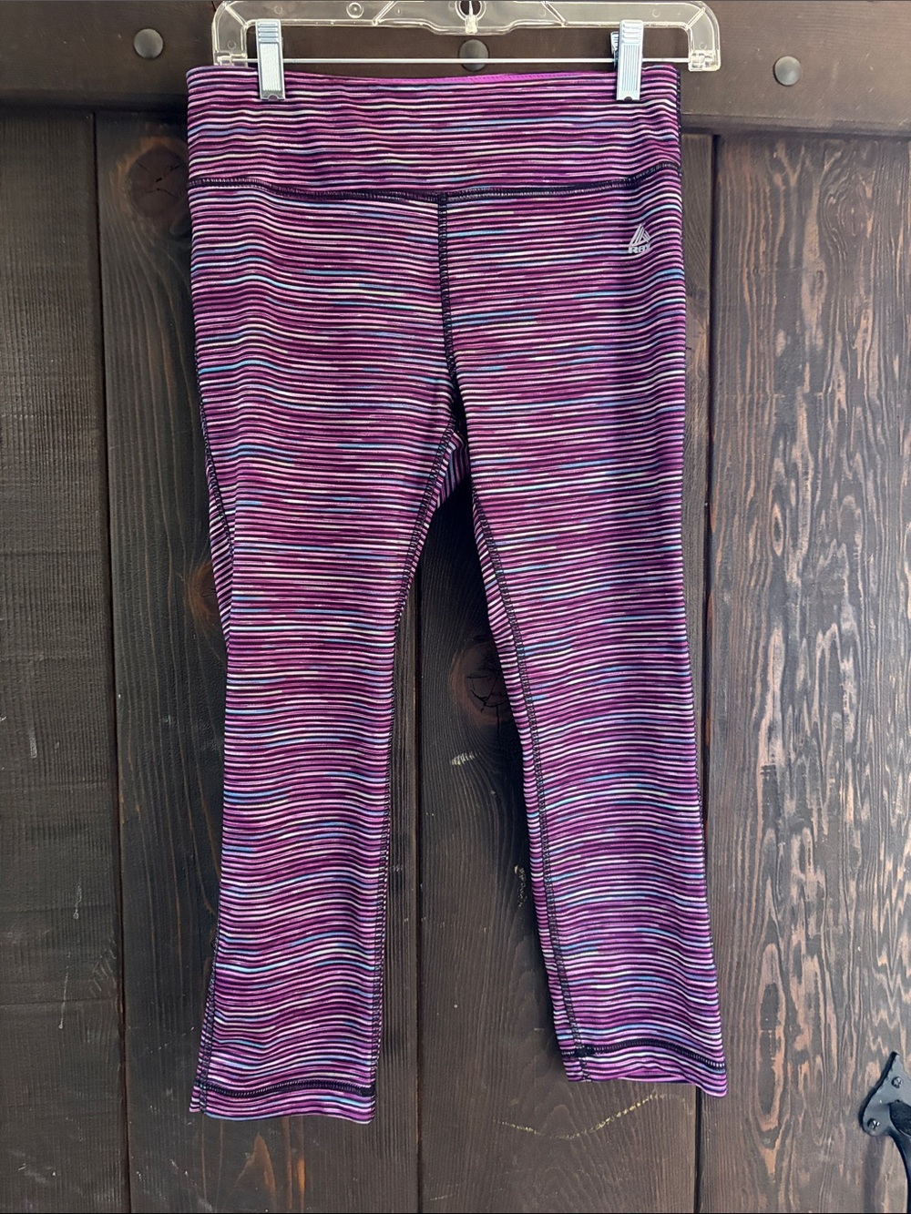 RBX Purple Striped Active Leggings